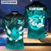 BlueJoses Personalized Name and Team Name Thunder Color Bowling and Pins 3D Shirt