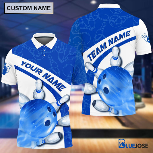 BlueJose Personalized Name and Team Name Happiness Bowling and Pins Multicolor 3D Shirt, Personalized Shirts For Bowling Players