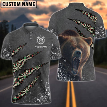 BlueJose Bear And Darts Personalized Name 3D Shirt