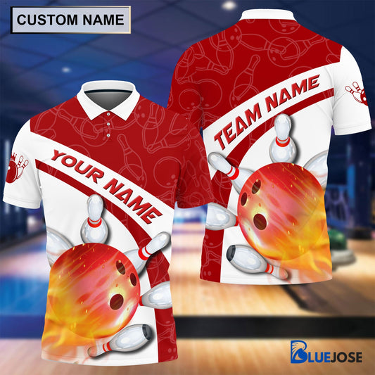 BlueJose Personalized Name and Team Name Happiness Bowling and Pins Multicolor 3D Shirt, Personalized Shirts For Bowling Players