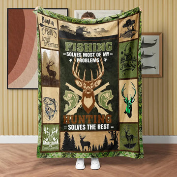 BlueJose Vintage Fishing Hunting Blanket