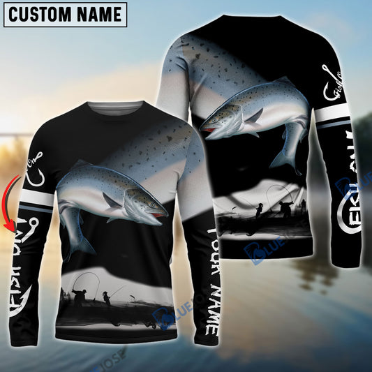 BlueJose Chinook Salmon Fishing Customize Name 3D Shirts