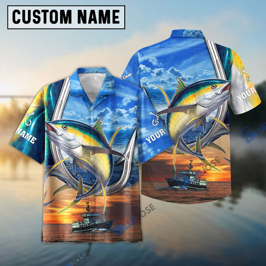 BlueJose Yellowfin Tuna Fishing Customize Name 3D Shirt