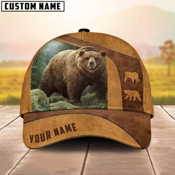 BlueJose Bear Hunting Brown Personalized Cap