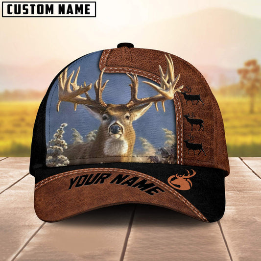 BlueJose Deer Hunting Black N Brown Personalized Cap