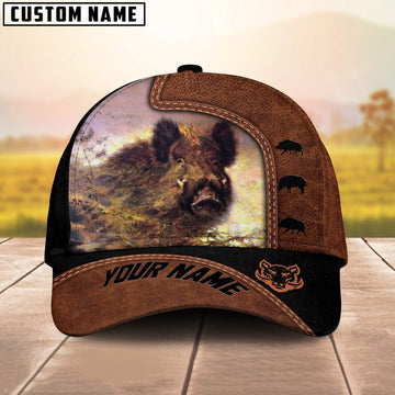 BlueJose Boar Hunting Black N Brown Personalized Cap