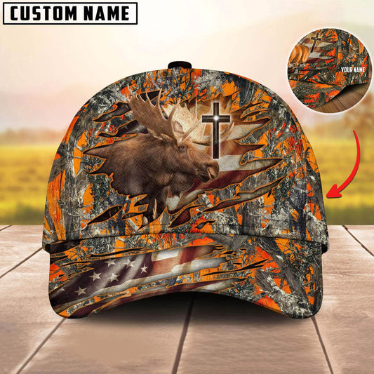 BlueJose Cross And Moose Hunting Personalized Cap