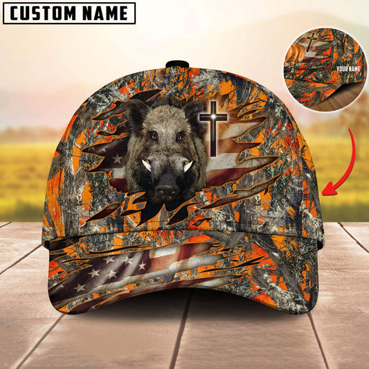 BlueJose Cross And Boar Hunting Personalized Cap