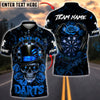 BlueJose Darts Skull Top Hat Roses Gothic Style Multicolor Options Personalized Name Shirt (4 Colors)