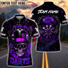 BlueJose Darts Skull Top Hat Roses Gothic Style Multicolor Options Personalized Name Shirt (4 Colors)