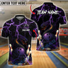 BlueJose Bowling And Pins Angry Snake Thunder Lightning Customized Name, Team Name 3D Shirt (4 Colors)
