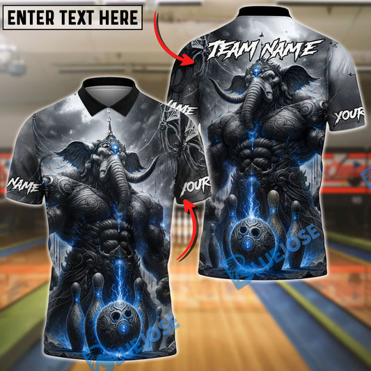 BlueJose Bowling And Pins War Elephant Electric Customized Name 3D Shirt (4 Colors)