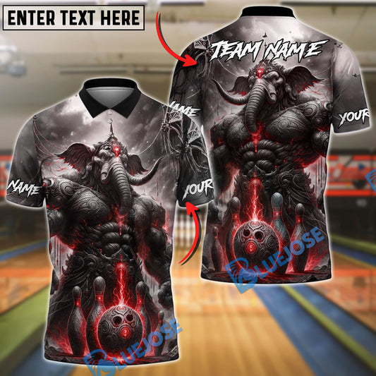 BlueJose Bowling And Pins War Elephant Electric Customized Name 3D Shirt (4 Colors)