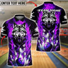 BlueJose Bowling & Pins Fire Wolf Strike Customized Name, Team Name 3D Shirt (4 Colors)
