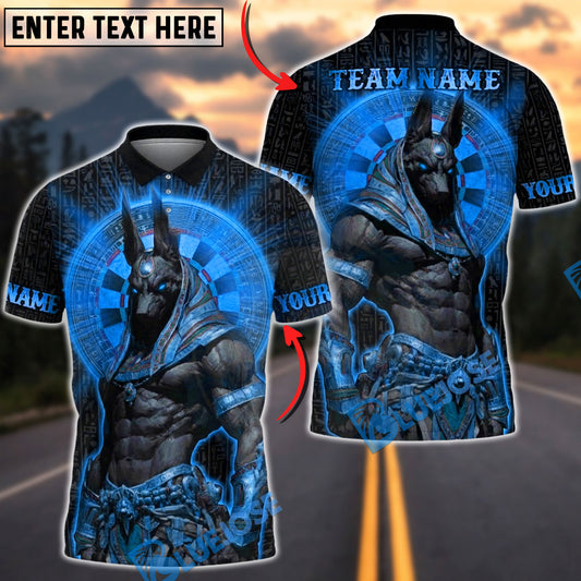 BlueJose Darts Anubis Egyptian Gold Mystic Design Multicolor Options Personalized Name Shirt (6 Colors)