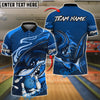 BlueJose Bowling Shark Head Customized Name, Team Name 3D Shirt (4 Colors)