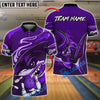 BlueJose Bowling Shark Head Customized Name, Team Name 3D Shirt (4 Colors)
