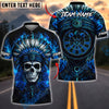 BlueJose Darts Chief Skull Feather Headdress Fire Dartboard Multicolor Options Personalized Name Shirt (4 Colors)