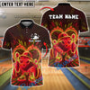 BlueJose Bowling And Pins Neon Cool Customized Name, Team Name 3D Shirt (4 Colors)