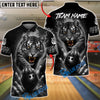 BlueJose Bowling Fierce Tiger Fire Bowling Ball Design Customized Name, Team Name 3D Shirt (6 Colors)