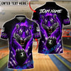 BlueJose Bowling Fierce Tiger Fire Bowling Ball Design Customized Name, Team Name 3D Shirt (6 Colors)