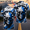 BlueJose Darts Skull Grunge Dripping Blood Dartboard Design Personalized Name, Team Name Unisex Shirt (4 Colors)