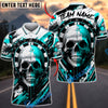 BlueJose Darts Skull Grunge Dripping Blood Dartboard Design Personalized Name, Team Name Unisex Shirt (4 Colors)