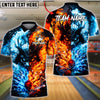 BlueJose Bowling Fire & Ice Samurai Bowling Strike Customized Name, Team Name 3D Shirt (4 Colors)