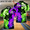 BlueJose Bowling Fire & Ice Samurai Bowling Strike Customized Name, Team Name 3D Shirt (4 Colors)