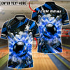 BlueJose Bowling Strike Explosion Crash Breaking Pins Customized Name, Team Name 3D Shirt (4 Colors)