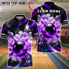 BlueJose Bowling Strike Explosion Crash Breaking Pins Customized Name, Team Name 3D Shirt (4 Colors)