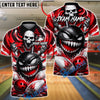 BlueJose Bowling And Pins Spiked Monster Skull Splash Customized Name, Team Name 3D Shirt (6 Colors)
