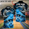 BlueJose Bowling Gorilla Striking Bowling Ball Explosive Impact Design Customized Name, Team Name 3D Shirt (6 Colors)