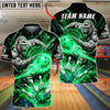 BlueJose Bowling Gorilla Striking Bowling Ball Explosive Impact Design Customized Name, Team Name 3D Shirt (6 Colors)