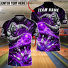 BlueJose Bowling Gorilla Striking Bowling Ball Explosive Impact Design Customized Name, Team Name 3D Shirt (6 Colors)