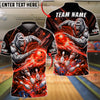 BlueJose Bowling Gorilla Striking Bowling Ball Explosive Impact Design Customized Name, Team Name 3D Shirt (6 Colors)