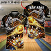 BlueJose Bowling Gorilla Striking Bowling Ball Explosive Impact Design Customized Name, Team Name 3D Shirt (6 Colors)
