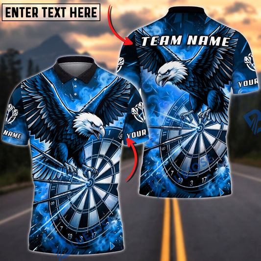BlueJose Darts Eagle Dartboard Smoke Bulleye Design Personalized Name, Team Name Unisex Shirt (4 Colors)