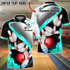 BlueJose Bowling Geometric Crack Customized Name, Team Name 3D Shirt (4 Colors)