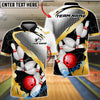 BlueJose Bowling Geometric Crack Customized Name, Team Name 3D Shirt (4 Colors)