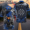BlueJose Darts Eagle Dartboard Skull Horror Flame Design Personalized Name, Team Name Unisex Shirt (4 Colors)