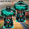 BlueJose Bowling Crown Bowling Ball Character Lightning Design Customized Name, Team Name 3D Shirt (4 Colors)