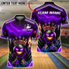 BlueJose Bowling Crown Bowling Ball Character Lightning Design Customized Name, Team Name 3D Shirt (4 Colors)