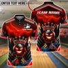 BlueJose Bowling Crown Bowling Ball Character Lightning Design Customized Name, Team Name 3D Shirt (4 Colors)