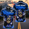 BlueJose Darts Cool Dartboard Character Lightning Design Personalized Name, Team Name Unisex Shirt (4 Colors)
