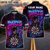 BlueJose Darts Graffiti Teddy Bear Dartboard Personalized Name, Team Name Unisex Shirt (4 Colors)