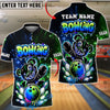 BlueJose Bowling And Pins Graffiti Teddy Bear Customized Name, Team Name 3D Shirt (6 Colors)