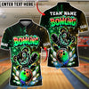 BlueJose Bowling And Pins Graffiti Teddy Bear Customized Name, Team Name 3D Shirt (6 Colors)