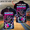 BlueJose Bowling And Pins Graffiti Teddy Bear Customized Name, Team Name 3D Shirt (6 Colors)