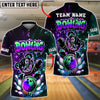 BlueJose Bowling And Pins Graffiti Teddy Bear Customized Name, Team Name 3D Shirt (6 Colors)